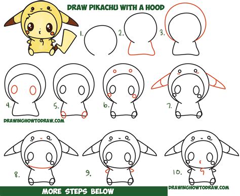 how to draw pikachu cute.